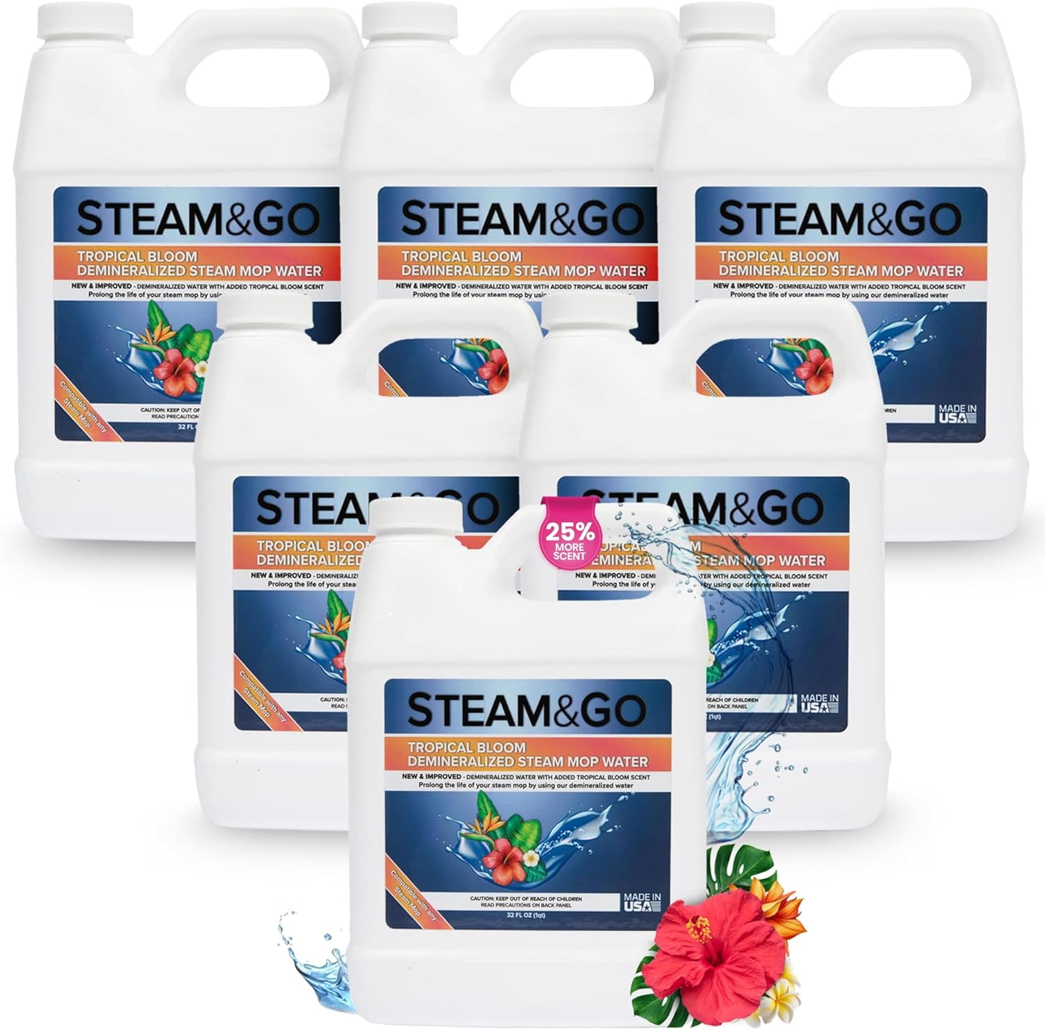 Steam & Go Demineralized Water for Steam Cleaner, PVC-Free Floor ...
