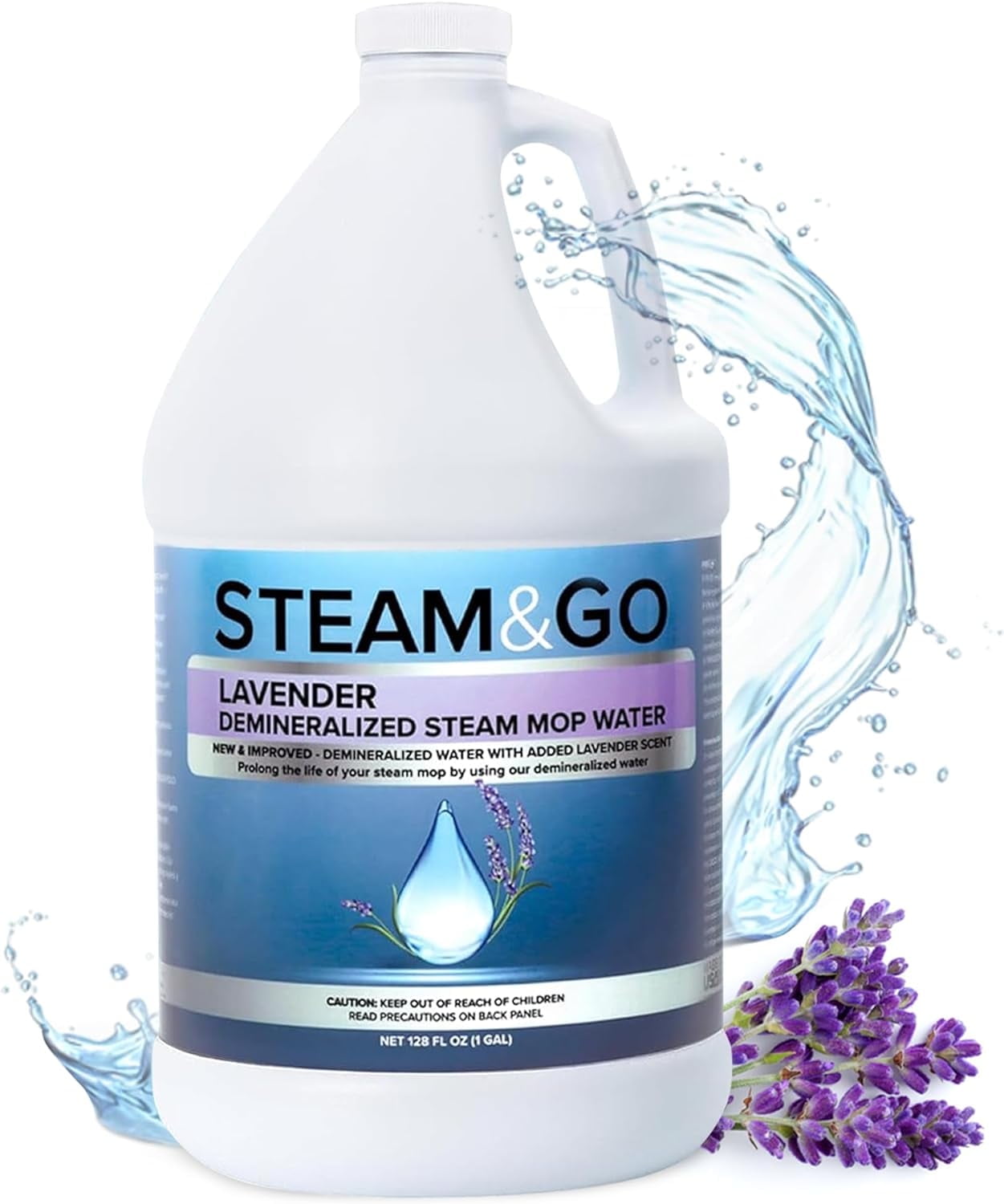 Steam & Go Demineralized Water for Steam Mop Scented Floor Cleaner, 1