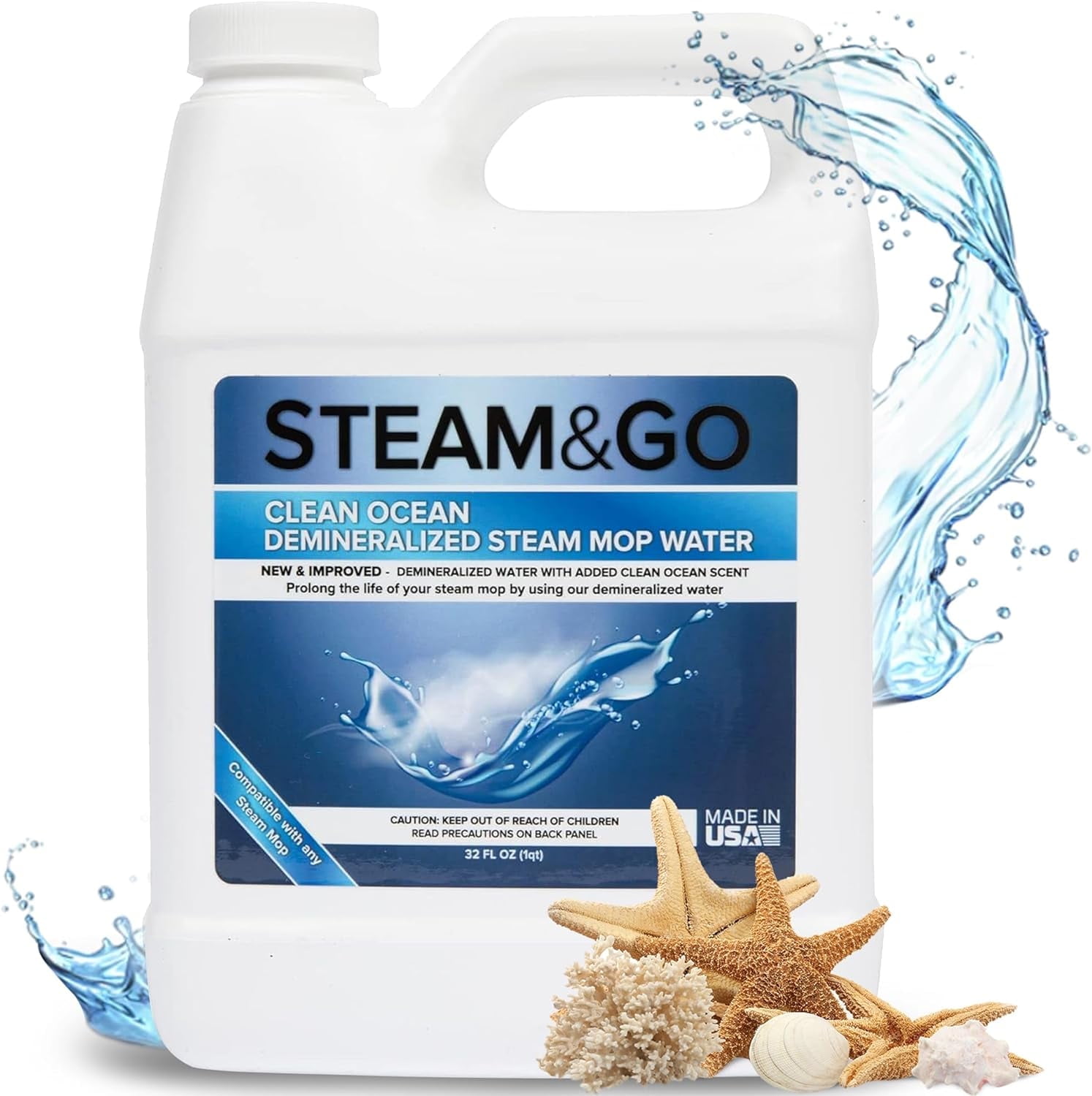 Steam & Go Demineralized Water for Steam Mop Scented Floor Cleaner, 32