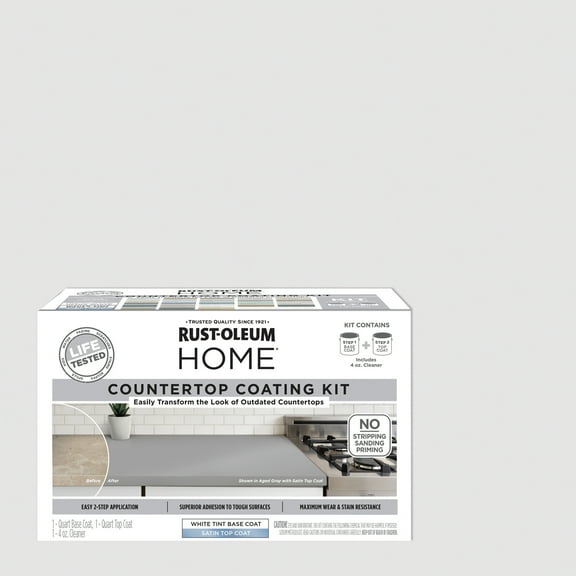 Steam Gray, Rust-Oleum HOME Countertop Satin Coating Kit-38496220T, Quart