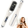 thumbnail image 1 of Steam Hair Straightener Brush, Bopcal 3 in 1 Steam Hair Straightening Comb for All Hair Types,13 Temp Settings & Fast Heating & 60-Minute Auto Shut-Off - White, 1 of 7