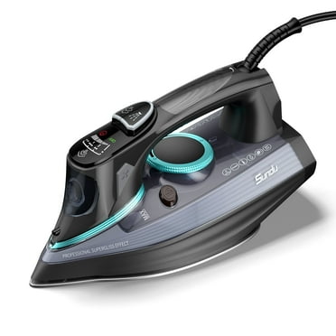 Sundu Steam Iron 1700W with Ceramic Soleplate - 3-Way Auto Shut Off, Self-Cleaning, Digital LCD Display, Anti-Drip System for Home & Travel