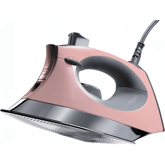 Steam Iron 1700W with Stainless Steel Plate Vertical Steam Auto Shutoff 300ml Tank Pink