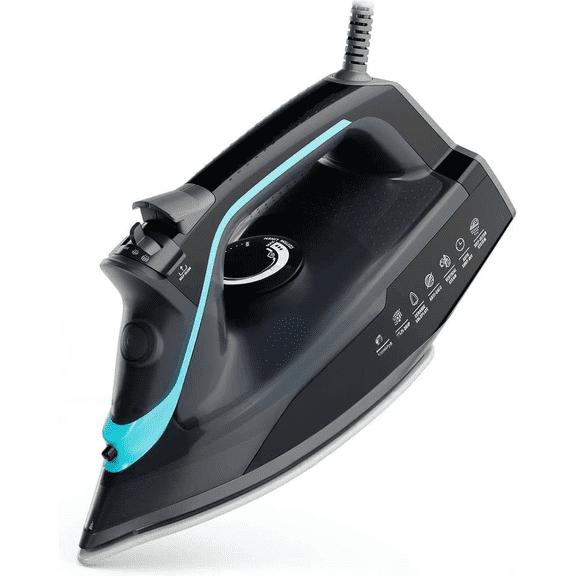 Steam Iron 1750W Ceramic Soleplate Adjustable Steam Burst Self-Clean Anti-Calc Anti-Drip All Fabrics Style SteamBurst+
