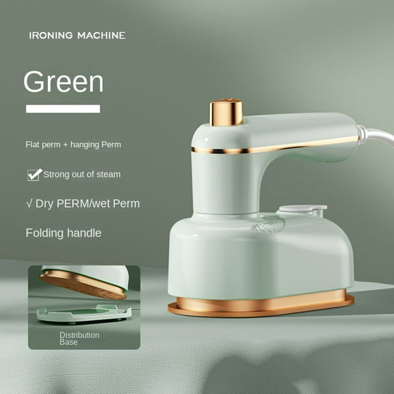 Steam Iron - Portable Steam lron with Anti-Scalding Base, 2 In 1 Handheld Portable Mini Travel Saker Plus Steam Iron, 1000w Fast Heating in 5 Seconds Green