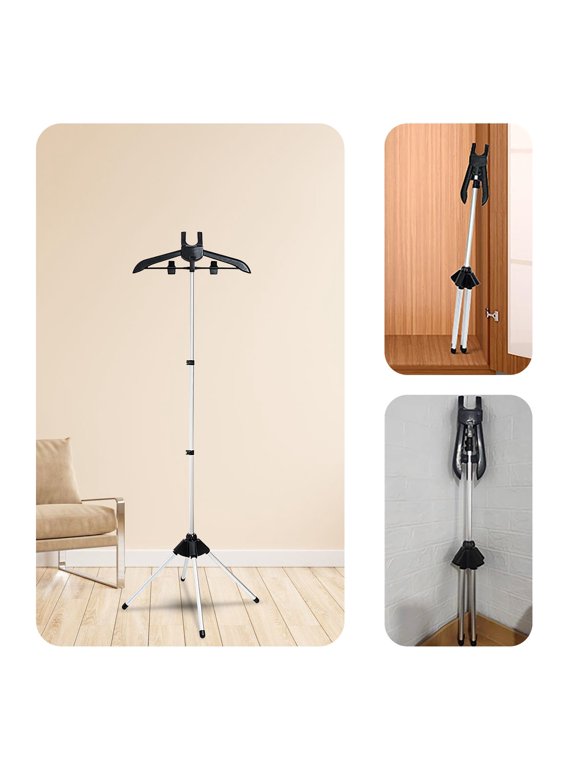 Steam Iron Stand Adjustable, Usupdd Rotatable Hanger for Clothes Steamer, 63 Inch Telescopic Pole Folding Garment Stand for Home Travel