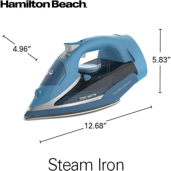 Steam Iron for Clothes & Garment Steamer, 1700 , Blue (14216) - Effortless Gliding and Efficient Ironing