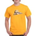 thumbnail image 1 of Steam Locomotive Graphic  Men Gold T-Shirt, Male Small, 1 of 4