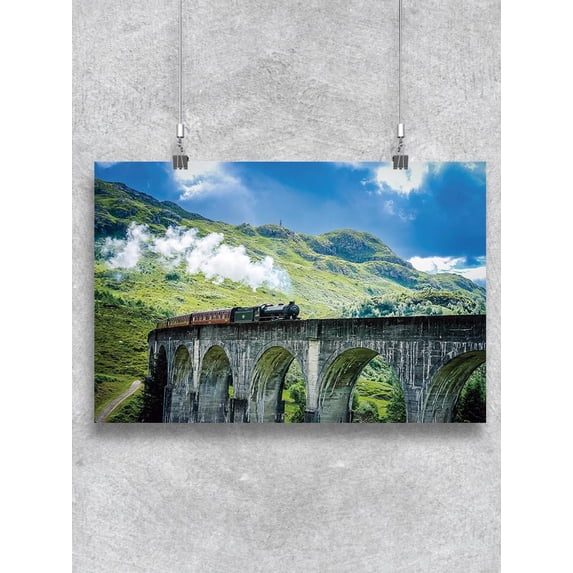 Steam Locomotive On Arch Bridge Poster -Image by Shutterstock