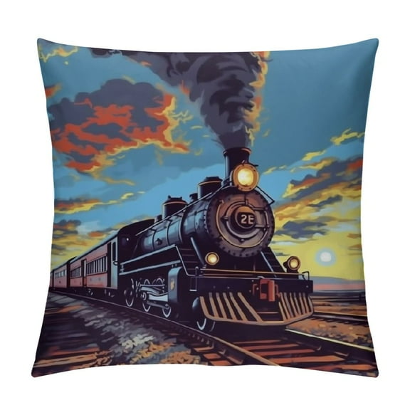 Steam Locomotive Railway Locomotive Gifts Steam Locomotive Throw Pillow