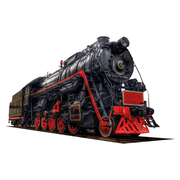 Steam Locomotive Steel Alloy Toy Train 20" x 32" Kids Playroom Vinyl Wall Decoration Sticker Multicolored Realistic Art Design Adhesive Home Bedroom Wall Decal