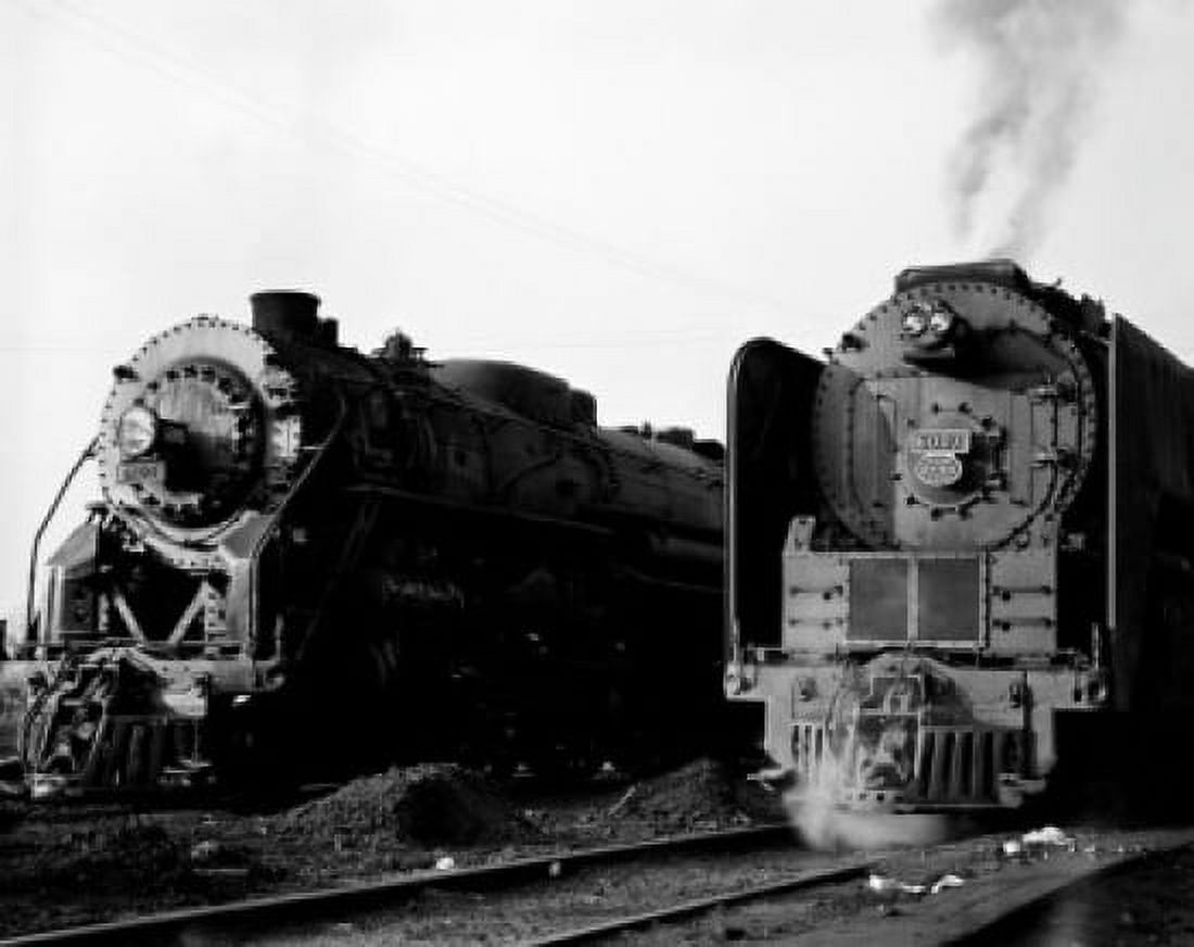 Steam Locomotives on side track Canvas Art - (18 x 24)