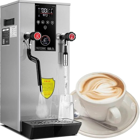 Steam Milk Frothing Machine, with 2 Lcd Temperature Display, 2500W Commercial Steam Boiling Water Machine, Fully Automatic Steam Boiling Water Frother