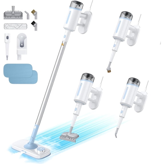 Steam Mop 10 in 1 Detachable Handheld Cleaner for Home and Floor Cleaning 230°F Steamer Deep Cleaning with Multi-purpose Attachments Hardwood Floors Tile Grout Furniture