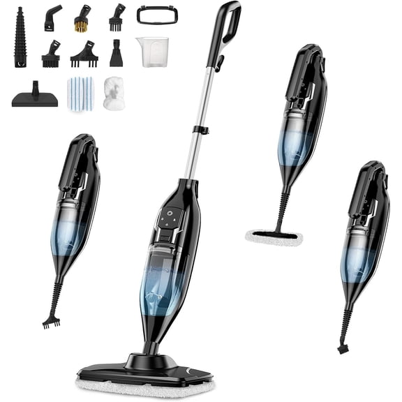 Steam Mop, 12-in-1 Powerful Handheld Steam Cleaner Detachable Steam Mops for Floor Cleaning, 565ML Removable Tank, 23FT Power Cable, MultiPurpose Steamer for Hardwood, Tile, Grout, Furniture