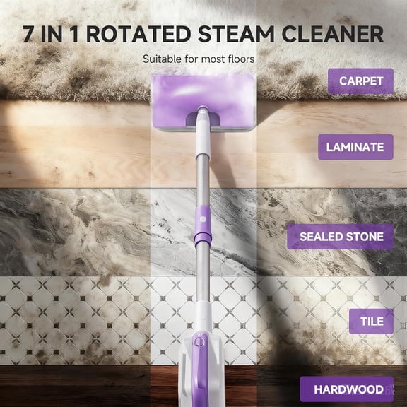 Steam Mop, 1300W Powerful Detachable Handheld Steamer with 350ml Tank, 11 Multi-purpose Accessories, 23FT Power Cable, Steam Mops for Floor Cleaning, Tiles, Windows, Carpets, Furniture