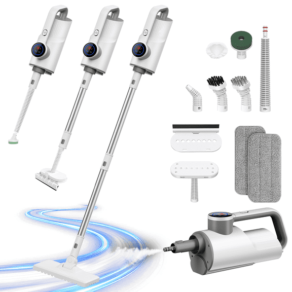 KANFUAQ Steam Mop,10-in-1 Handheld Scrubbing Steam Cleaner,Detachable Electric Mop for Home Carpet Kitchen Car