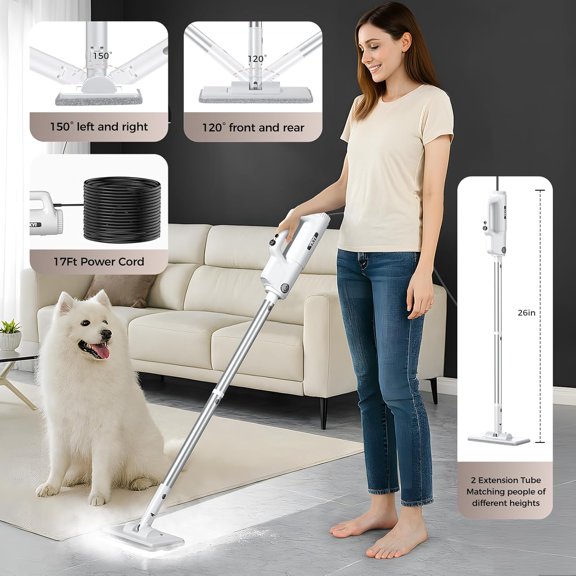 Steam Mop, Detachable 10 in 1 Multipurpose Steamer with 11 Attachments for Home Cleaning