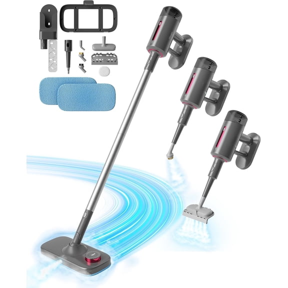 Steam Mop for Floor Cleaning, 7in1 Handheld Steamer Cleaner Detachable for Hardwood Laminate,Vinyl,Carpet,Tile,Grout, Floors, Multi Purpose for ,1500W 230? 23ft Cord,Front Sprayer,Store Station