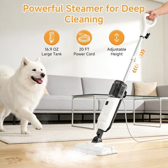 Steam Mop Multi-Purpose Deep Cleaner for Hardwood Tile with Handheld Steamer and Accessories
