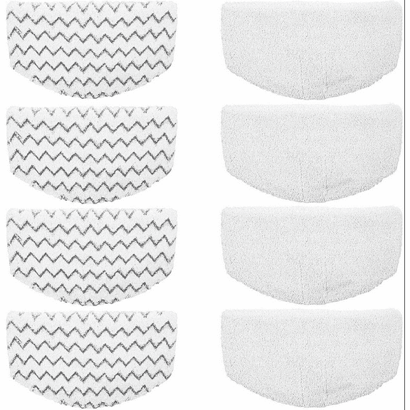 Steam Mop Replacement Pad for Bissell Powerfresh Steam Mop 1940 19408 1440 1544, 4Pcs White & 4Pcs Stripes