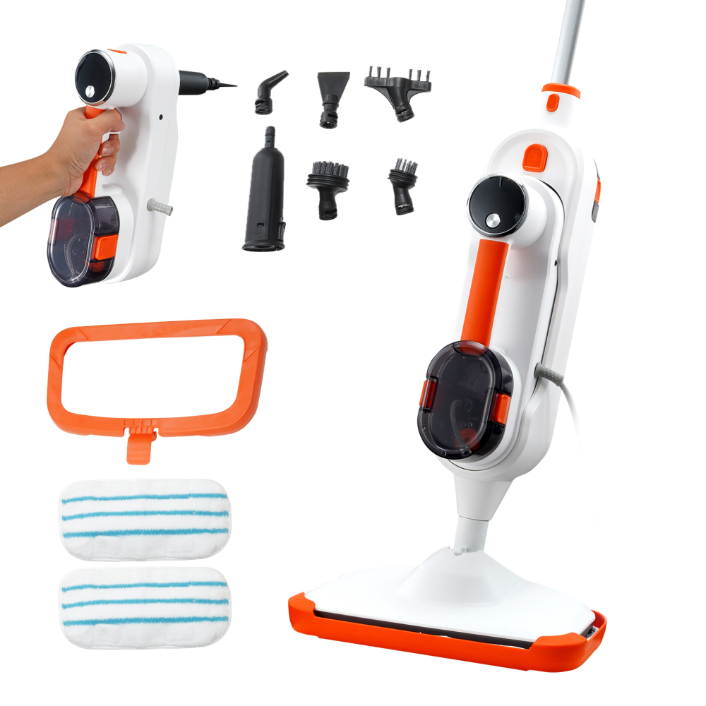 Steam Mop for Hard Floors, 8-in-1 Floor Cleaner with 7 Brush Heads ...