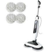 Steam Mop with Dual Rotating Pads, Hard Floor Steam Cleaner with Adjustable Steam Control for Tile Hardwood Laminate, Reusable Washable Pads