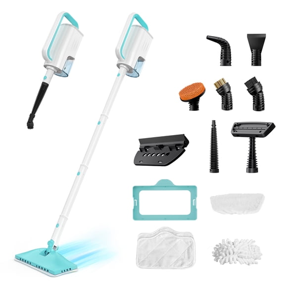 Steam Mops for Floor Cleaning,All-in-One Steam Cleaner for Home with 2 Levels Steam Mode,350ML Tank,23FT Cord, Detachable Handheld Steam Cleaner for Tile,Grout,Furniture,Carpet,Grill,Wall