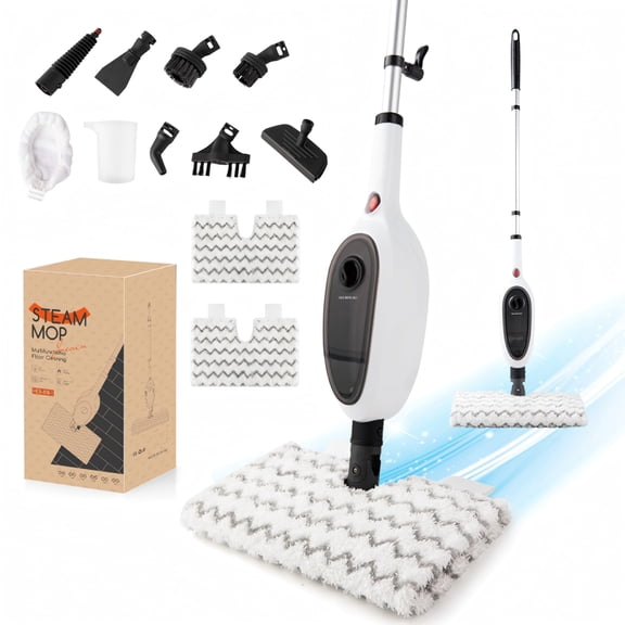 Steam Mops for Floor Cleaning, Unique Double-Sided Flip Design, 15 Seconds Fast Heating10-in-1 Steam Cleaner for Kitchen, Living Room Wood Floor Tile Cleaning