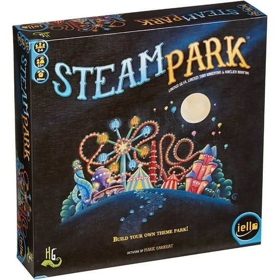 Steam Park - IELLO Theme Park Board Game, Ages 10+, 2-4 Players, 60 Min