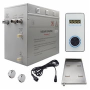 Steam Planet GH12VWP Superior Encore 12 kW Self-Draining Steam Bath Generator Kit & Vertical Digital Keypad & Drip Pan, White
