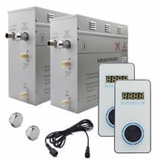 Steam Planet GH18VWU Superior Encore 18 kW Self-Draining Steam Bath Generator Kit & Dual Vertical Digital Keypad, White