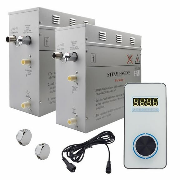 Steam Planet GH18VW Superior Encore 18 kW Self-Draining Steam Bath Generator Kit & Vertical Digital Keypad, White