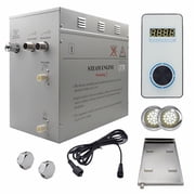 Steam Planet GH12VWX Superior Encore Plus 12 kW Self-Draining Steam Bath Generator Kit & Bluetooth Vertical Digital Keypad, White