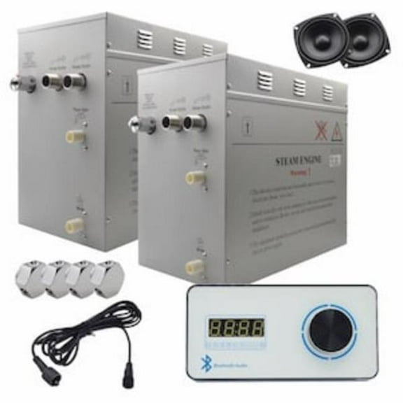 Steam Planet GH24LWX Superior Encore Plus 24 kW Self-Draining Steam Bath Generator Kit & Bluetooth Horizontal Digital Keypad, White