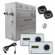 Steam Planet GH6LWXI Superior Encore Plus 6 kW Self-Draining Steam Bath Generator Kit & Dual Bluetooth Horizontal Digital Keypads, White