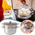 thumbnail image 1 of Steam Pot with Lid Stainless Steel Cooking Pot Multipurpose Cookware 10 Inch/26 cm, 1 of 7