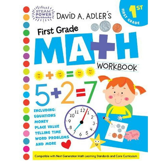 Steam Power Workbooks: David A. Adler's First Grade Math Workbook (Paperback)
