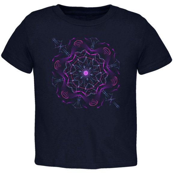 Steam Punk Gear Mandala Toddler T Shirt Navy 4T