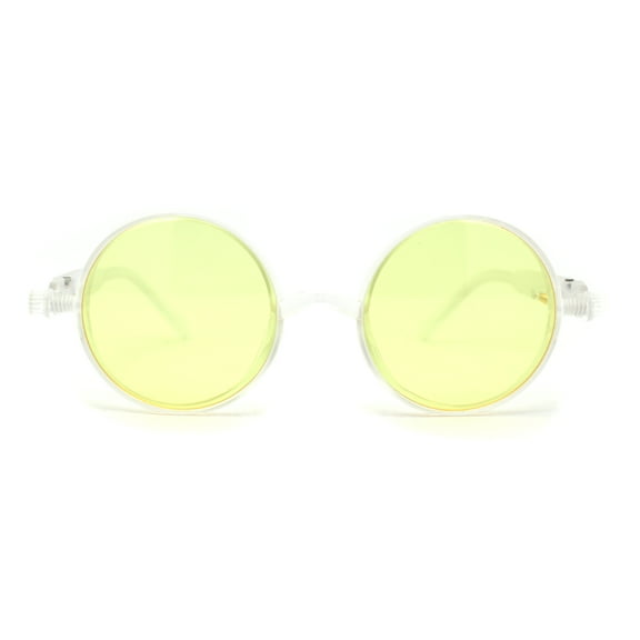 Steam Punk Retro Vintage Style Plastic Hippie Sunglasses Clear Yellow
