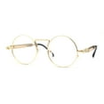 thumbnail image 1 of Steam Punk Round Circle Lens Metal Rim Retro Victorian Spring Arm Sunglasses Gold Clear, 1 of 4