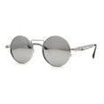 thumbnail image 1 of Steam Punk Round Circle Lens Metal Rim Retro Victorian Spring Arm Sunglasses Silver Mirror, 1 of 4