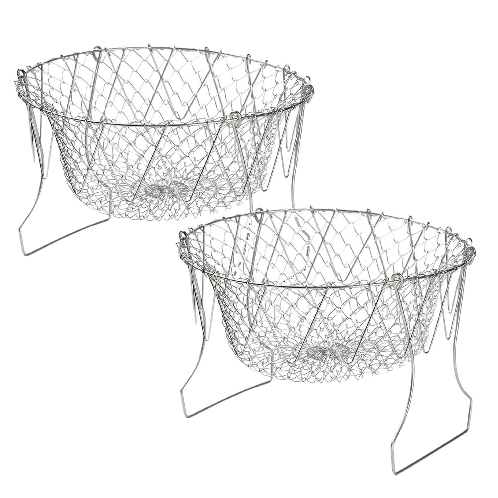 Steam Rinse Strain Fry Strainer Stainless Steel Hand Bag Racks Kitchen