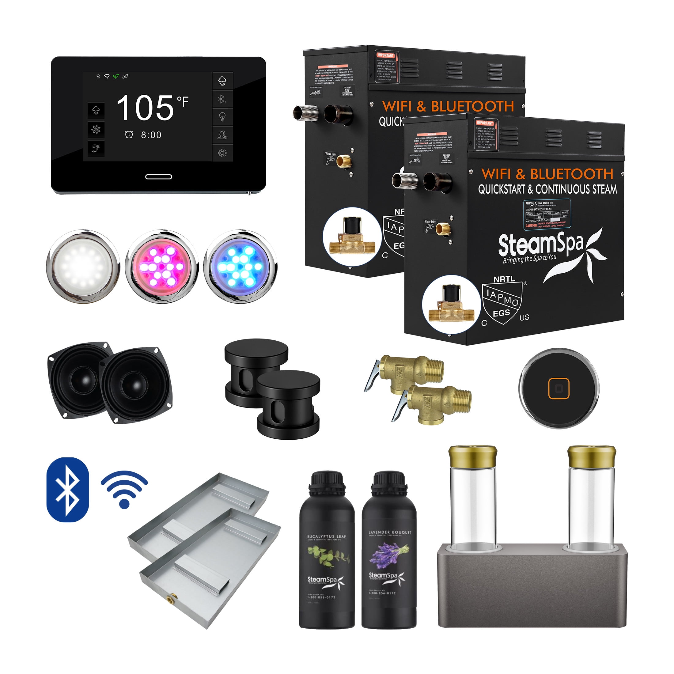 Black Series 15KW Steam Bath Generator with Advanced Control, BLUETOOTH ...