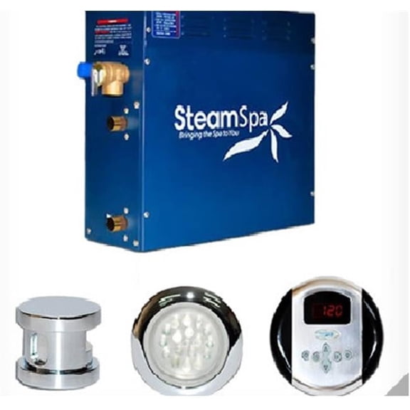 Steam Spa Royal Touch Package with 9kW Steam Generators - Chrome - 15 x 6 x 15 inches