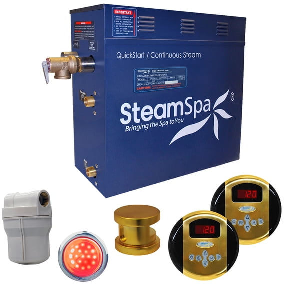 Steam Spa Steam Spa Royal Package for Steam Spa 9kW Steam Generators; Polished Brass