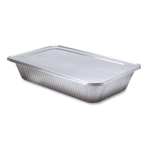 Steam Table Pan Lids, Full Curl Edge, Fits Full-Size Pan, 0.62" Deep, 12.87 x 20.81, 50/Carton | Bundle of 2