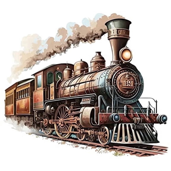 Steam Train #4 Edible Image Icing Cake Topper for Quarter Sheet Cake, by TNCT