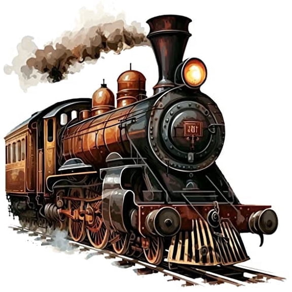 Steam Train #8 Edible Image Icing Cake Topper for Quarter Sheet Cake, by TNCT