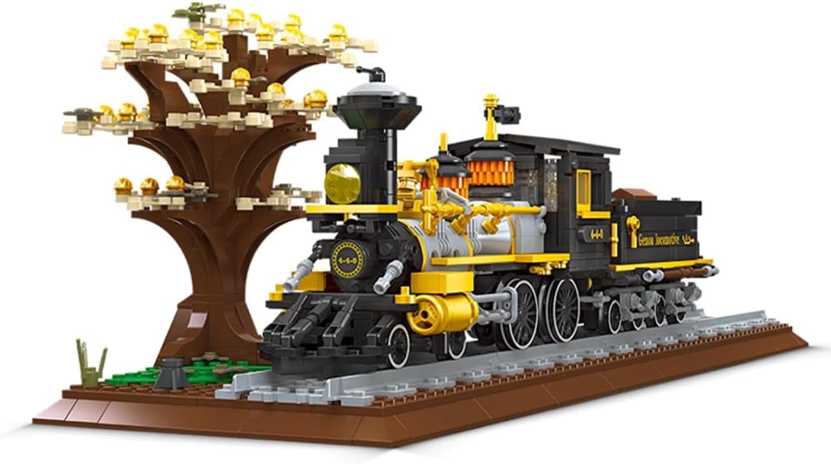 Steam Train Building Blocks Set with Train Tracks (950 Pieces), Gift ...